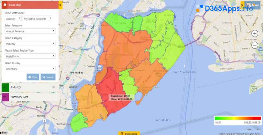 Sales heatmap showing customer density and revenue trends