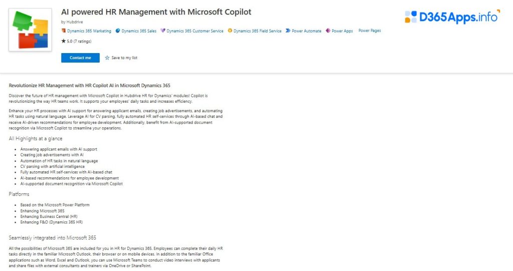 Top AI and Machine Learning Dynamics Apps AI Powered HR Management