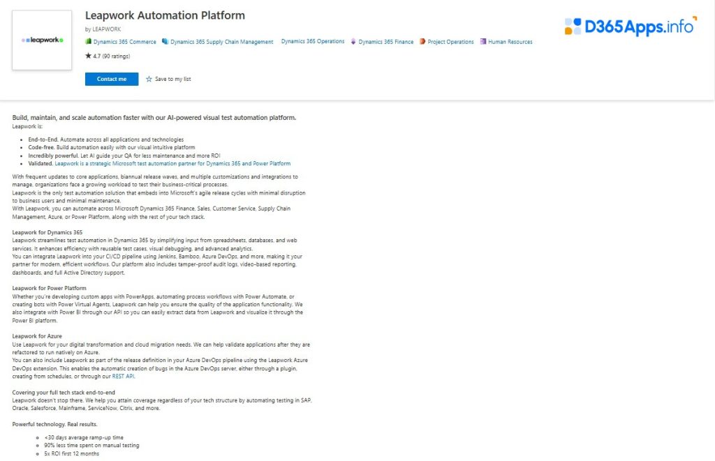 Top AI and Machine Learning Dynamics Apps Leapwork Automation Platform