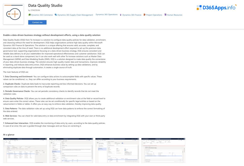 Top Analytics MS Dynamics Apps Data Quality Studio