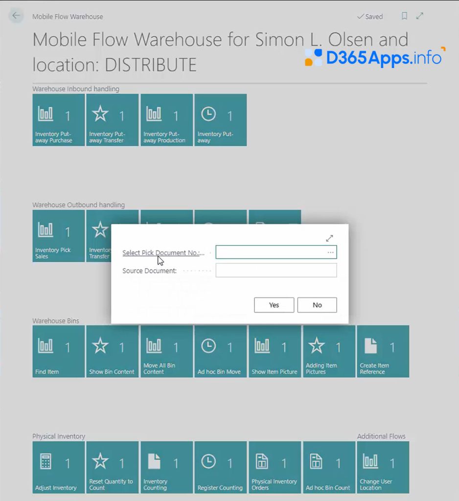 Warehouse Mobile for MS Dynamics App Review Mobile Main Menu DISTRIBUTE