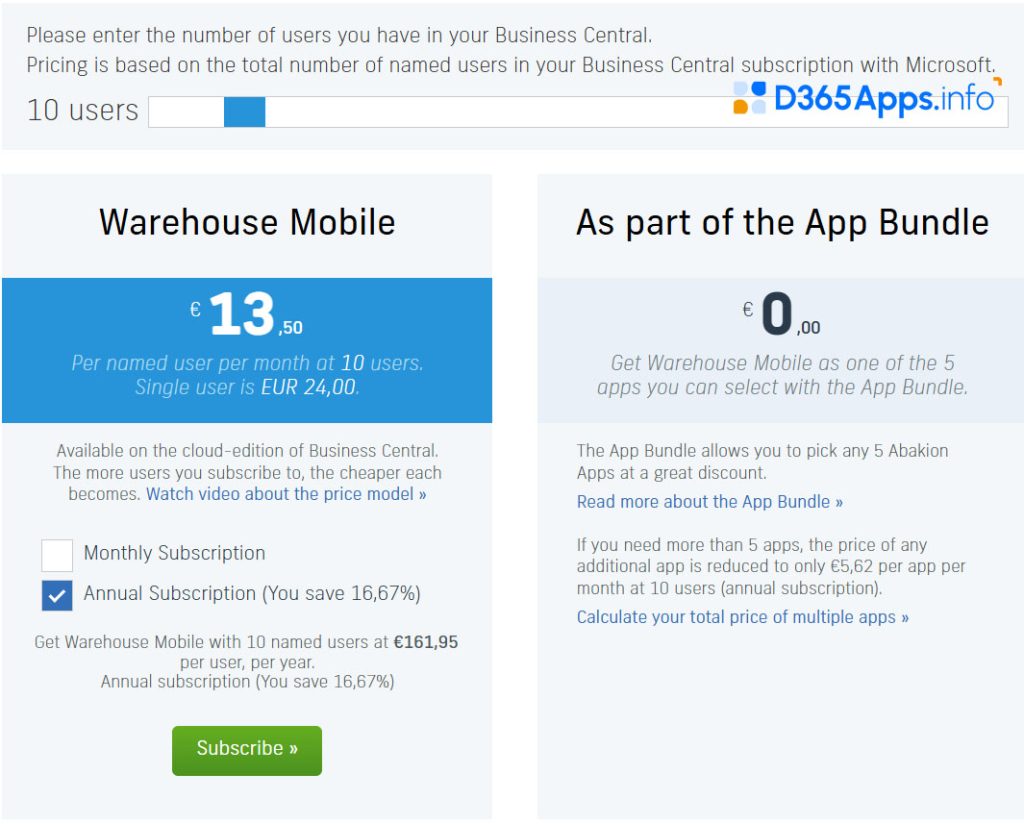 Warehouse Mobile for MS Dynamics App Review Pricing & Subscription Plans