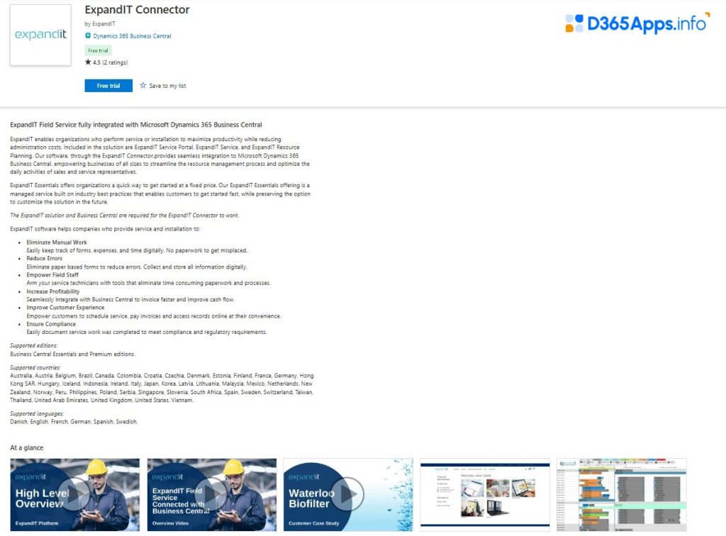 Dynamics 365 Apps for Energy ExpandIT Connector