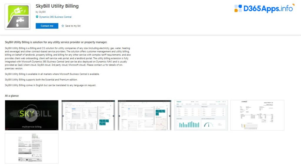 Dynamics 365 Apps for Energy SkyBill Utility Billing