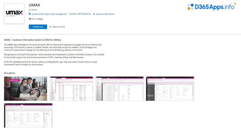 Dynamics 365 Apps for Energy UMAX