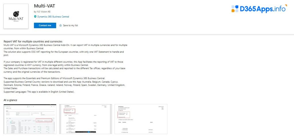 Dynamics Apps for Government Multi-VAT