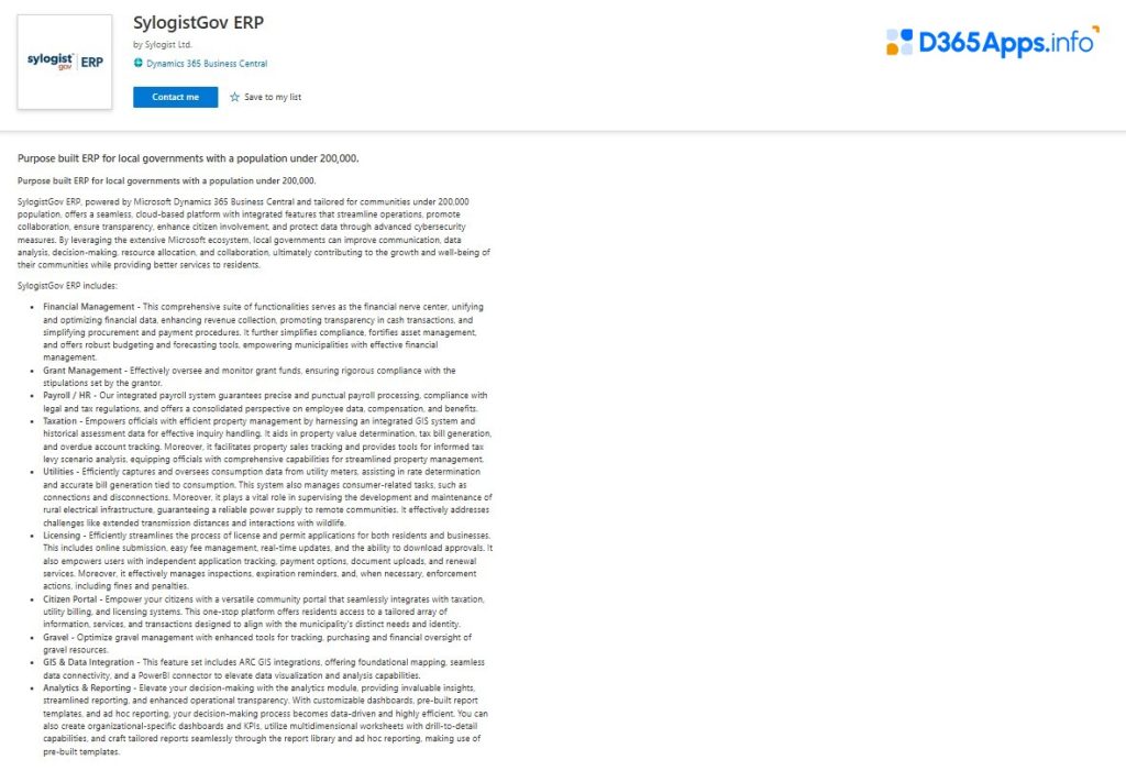 Dynamics Apps for Government SylogistGov ERP