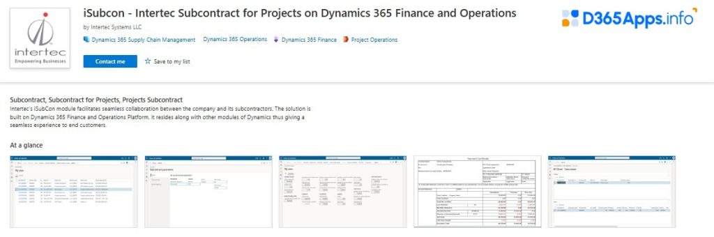 Dynamics Apps for Government iSubcon – Intertec Subcontract