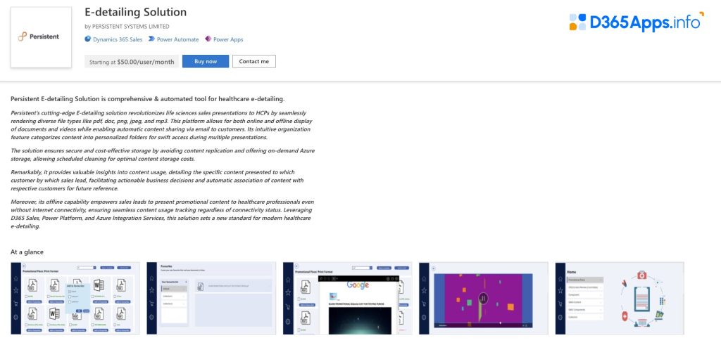 Dynamics Apps for Healthcare E-detailing Solution