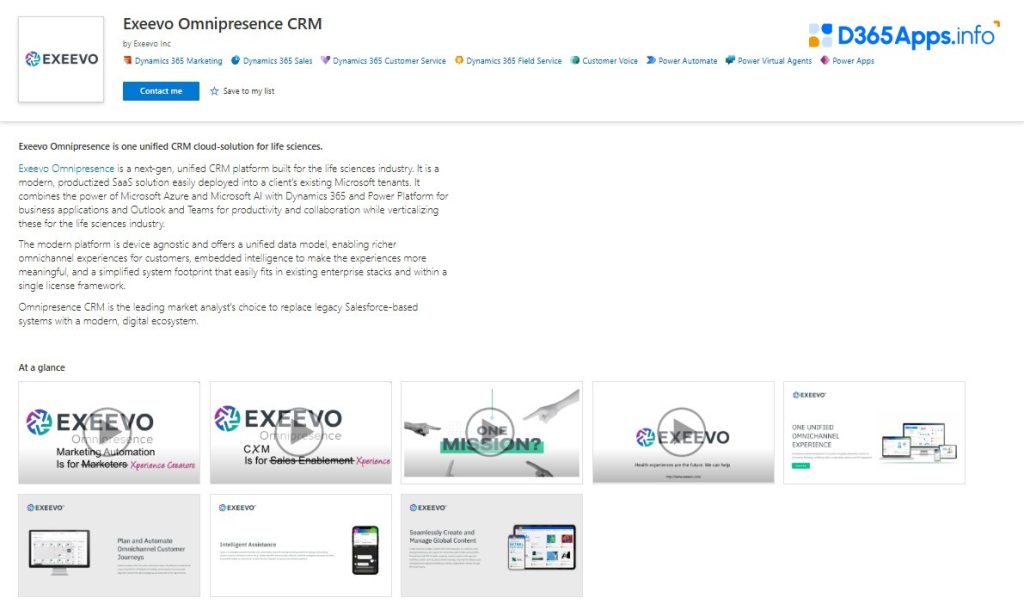 Dynamics Apps for Healthcare Exeevo Omnipresence CRM