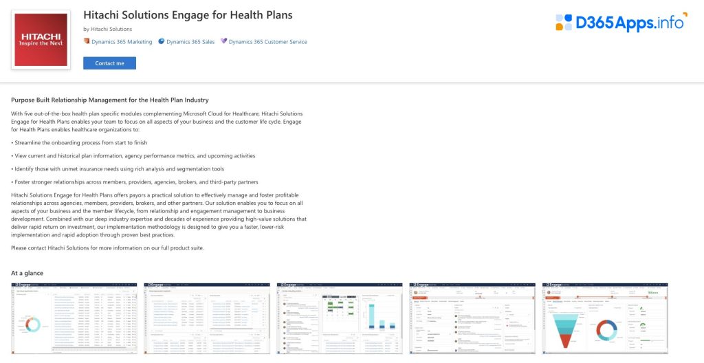 Dynamics Apps for Healthcare Hitachi Solutions Engage for Health Plans