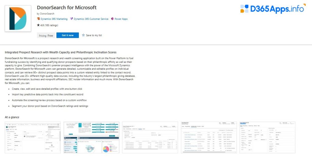 Dynamics Apps for Nonprofit & IGO Industry DonorSearch for Microsoft