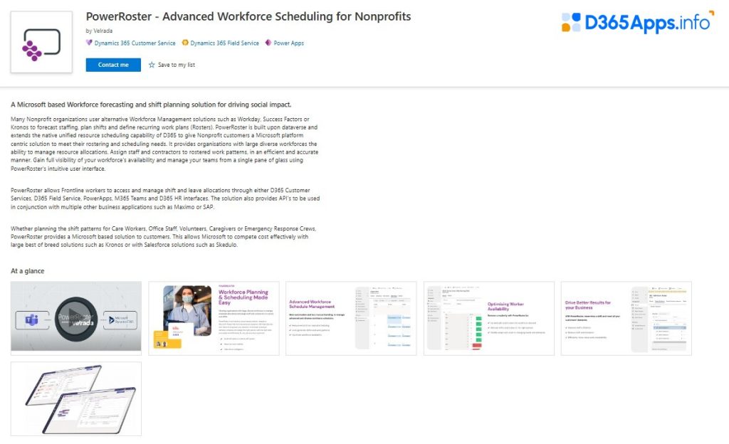 Dynamics Apps for Nonprofit & IGO Industry PowerRoster - Advanced Workforce Scheduling for Nonprofits