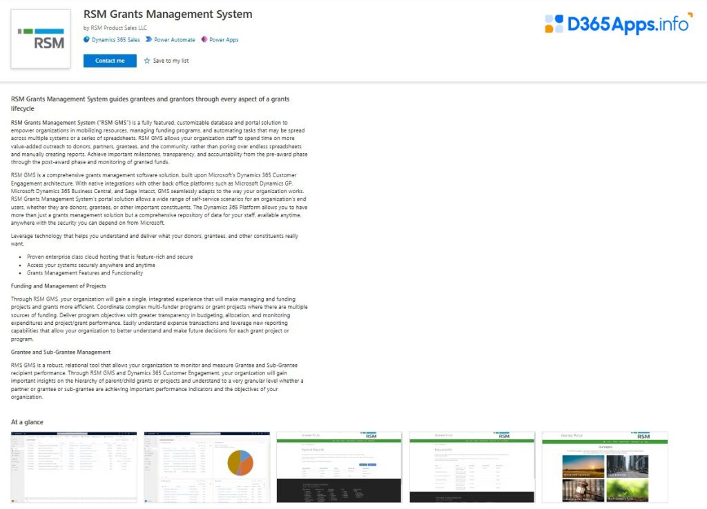 Dynamics Apps for Nonprofit & IGO Industry RSM Grants Management System
