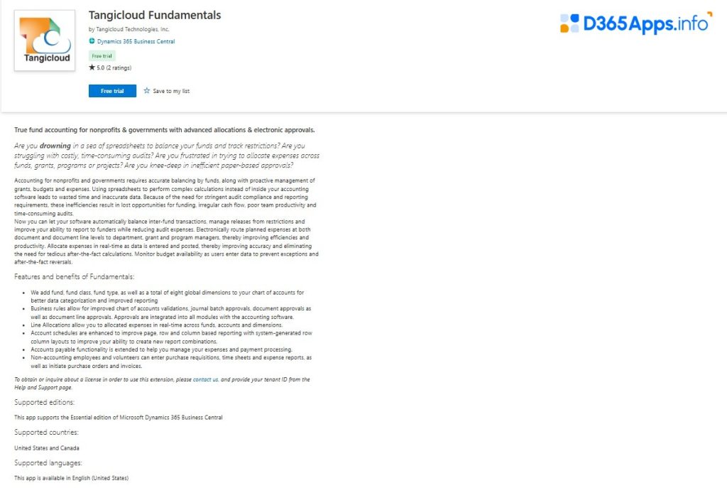 Dynamics Apps for Nonprofit & IGO Industry Tangicloud Fundamentals