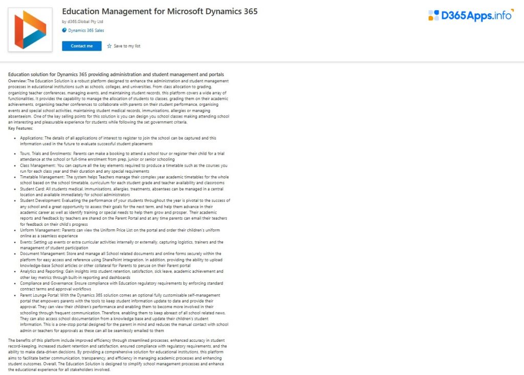 Top Apps Education Management for Microsoft Dynamics 365