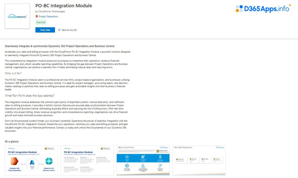 Top Collaboration Dynamics 365 Apps PO-BC Integration Module