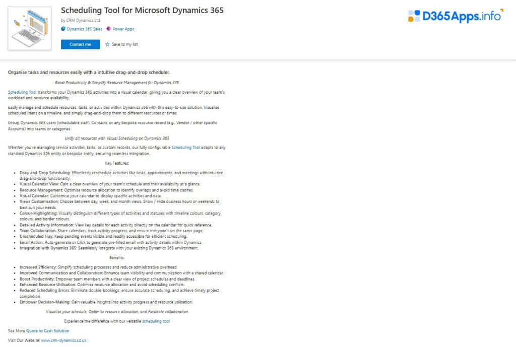 Top Collaboration Dynamics 365 Apps Scheduling Tool for Microsoft Dynamics 365