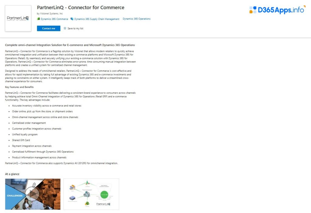 Top Commerce Dynamics 365 Apps PartnerLinQ Connector for Commerce