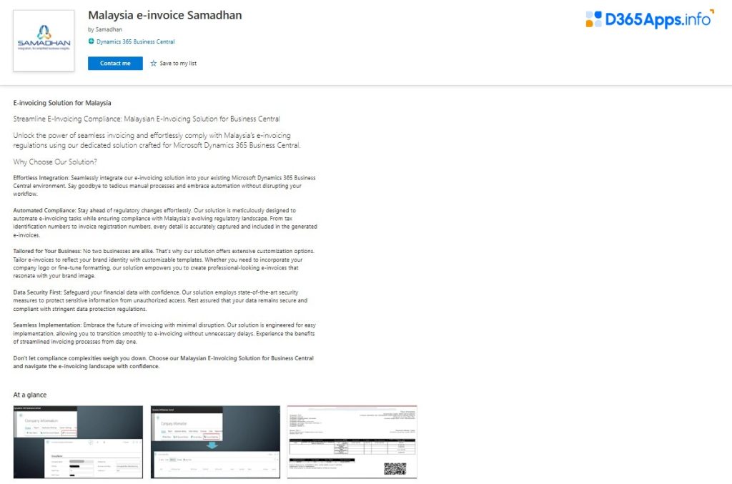 Top Compliance and Legal MS Dynamics Malaysia e-invoice Samadhan