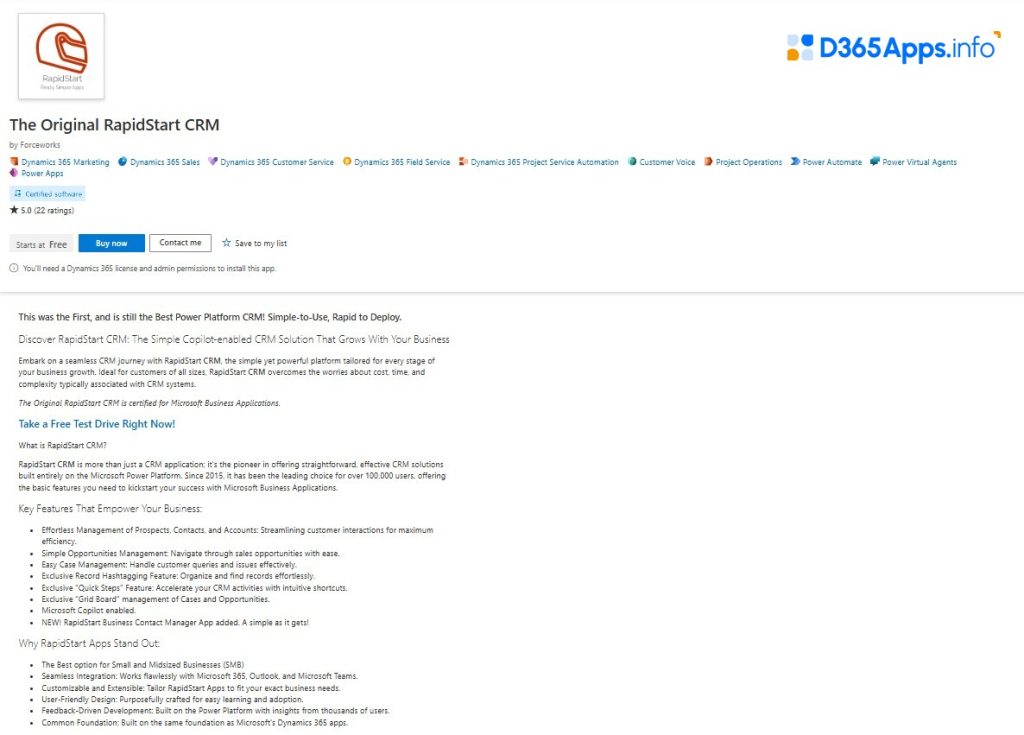 Top Customer Service Dynamics Apps The Original RapidStart CRM
