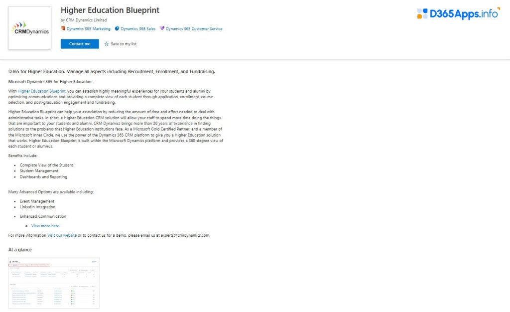 Top Dynamics Apps Higher Education Blueprint