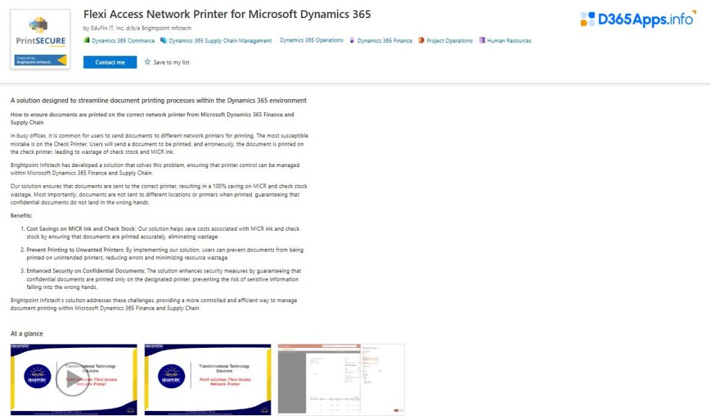 Top Dynamics Apps for Education Flexi Access Network Printer