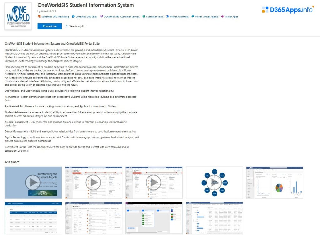Top Dynamics Apps for Education  OneWorldSIS Student Information System
