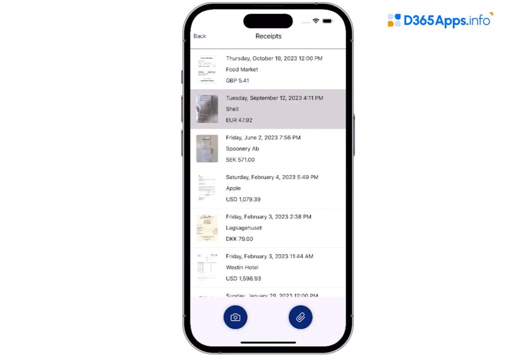 continia expense management dynamics app review Scanning receipts