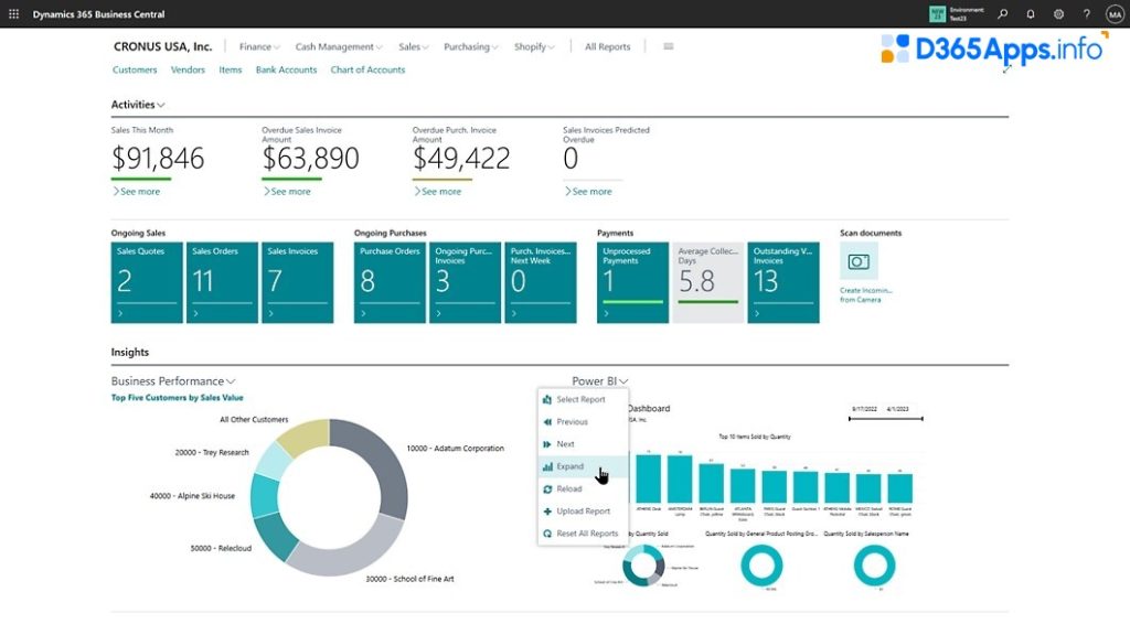 Dynamics 365 Business Central Interface