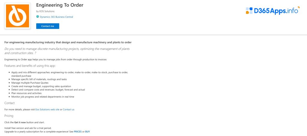 Dynamics Apps for Manufacturing Mobility Engineering To Order