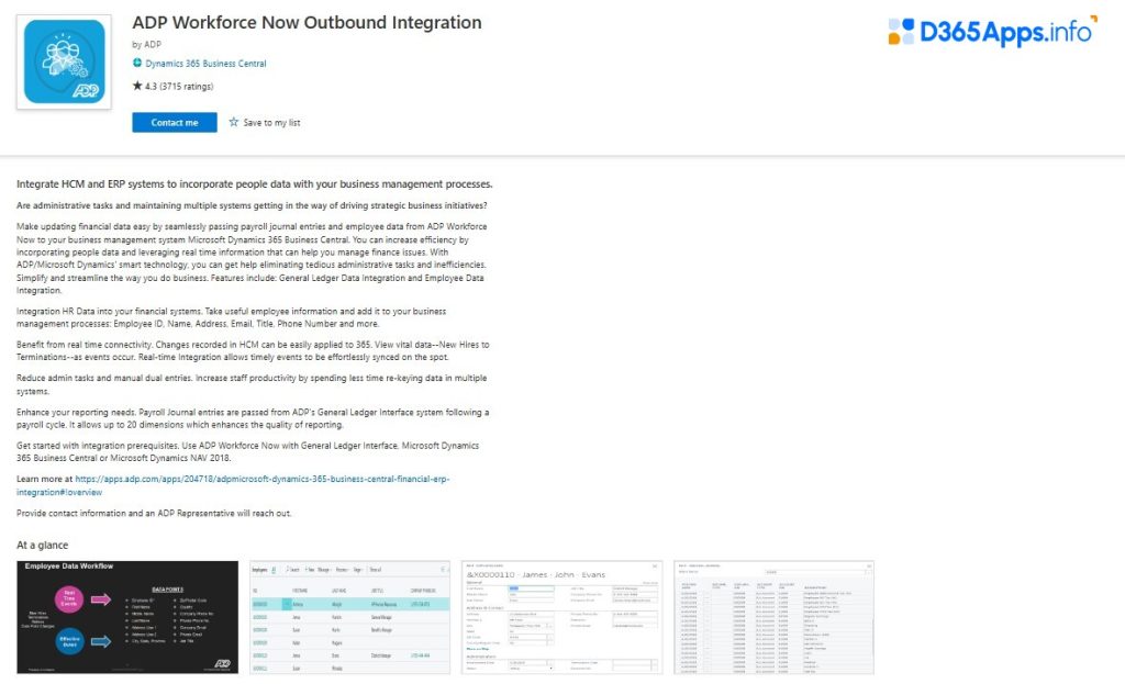 Human Resources MS Dynamics Apps ADP Workforce Now Outbound Integration