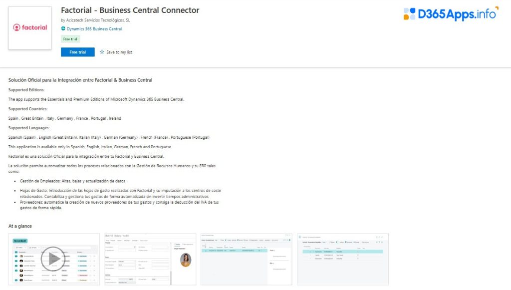 Human Resources MS Dynamics Apps Factorial – Business Central Connector