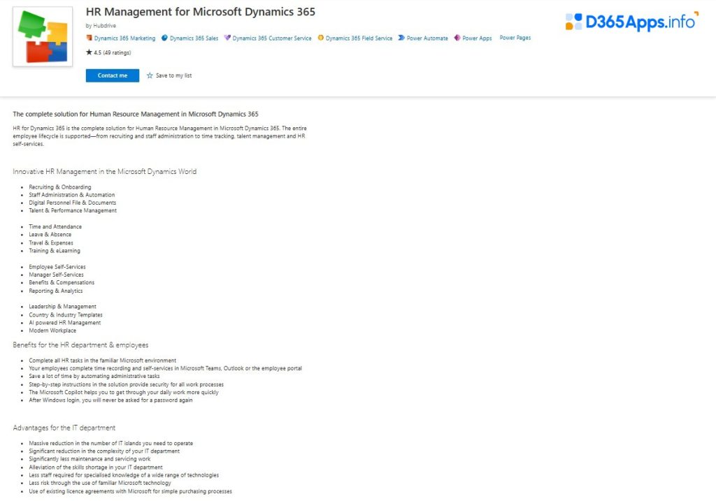 Human Resources MS Dynamics Apps HR Management for Microsoft Dynamics 365