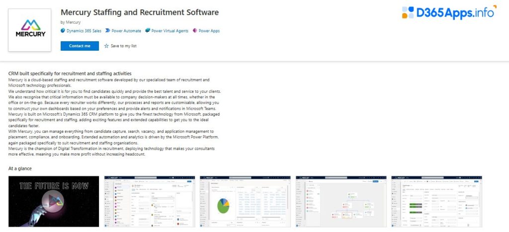Human Resources MS Dynamics Apps Mercury Staffing and Recruitment Software