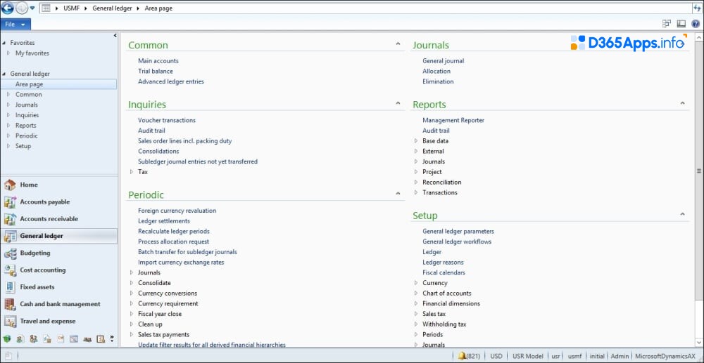 Microsoft Dynamics AX 2012 user interface