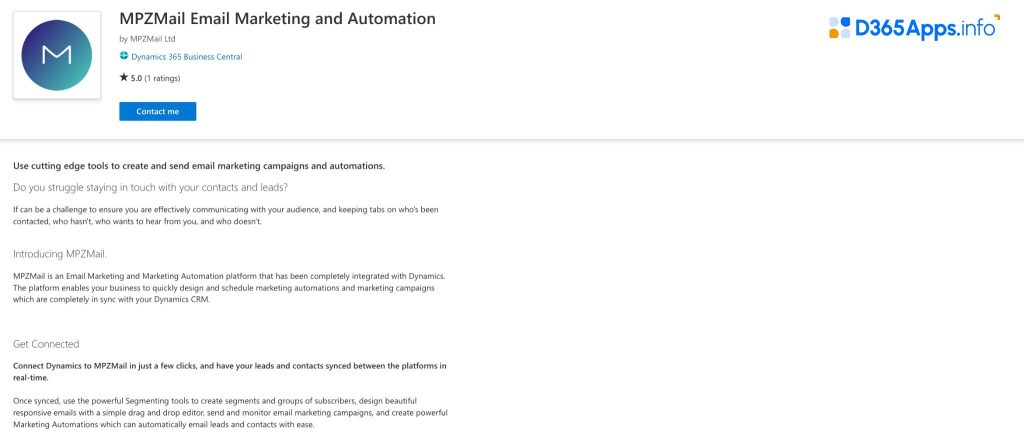 Top Dynamics Apps for Telecommunications & Media Industry MPZMail Email Marketing and Automation
