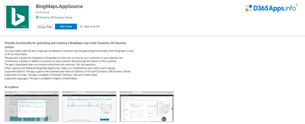 Top Geolocation Microsoft Dynamics Apps BingMaps.AppSource