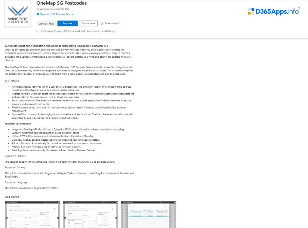Top Geolocation Microsoft Dynamics Apps OneMap SG Postcodes
