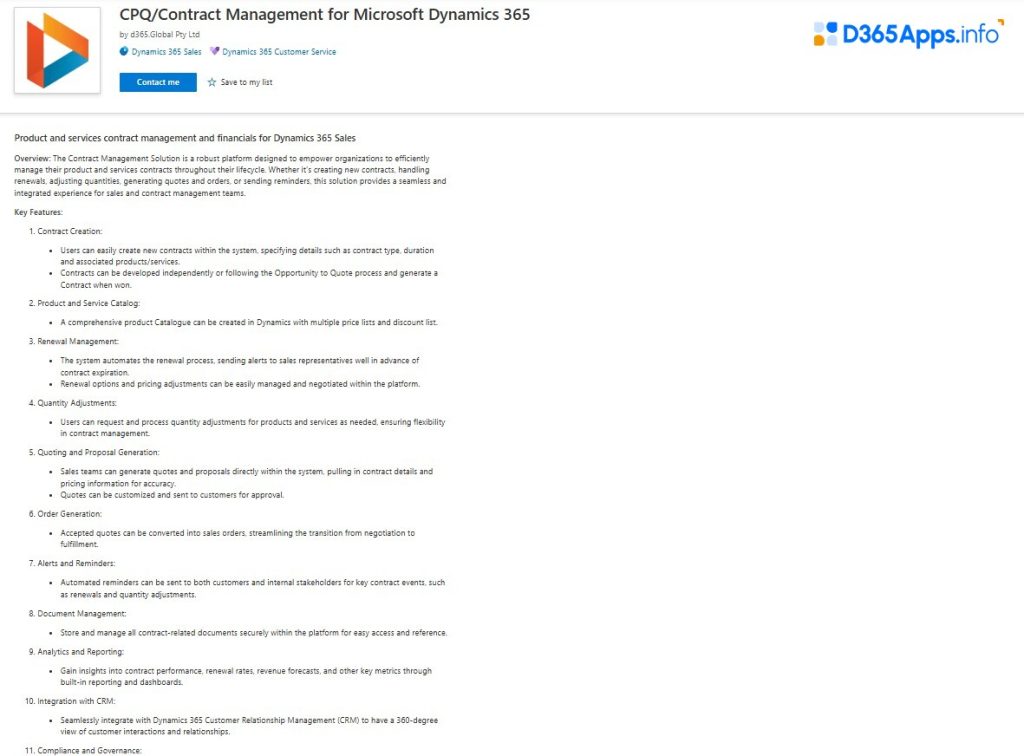 Top IT and Management Tools Dynamics 365 Apps CPQ Contract Management