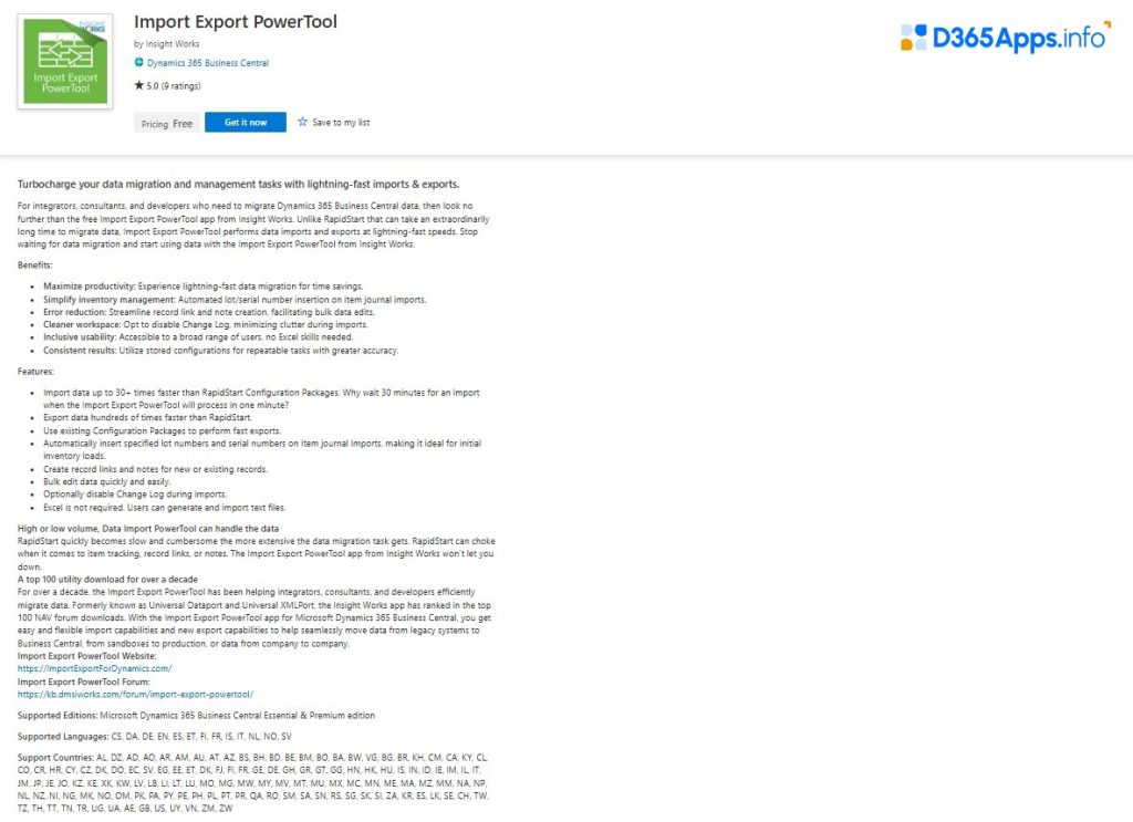 Top IT and Management Tools Dynamics 365 Apps Import Export PowerTool