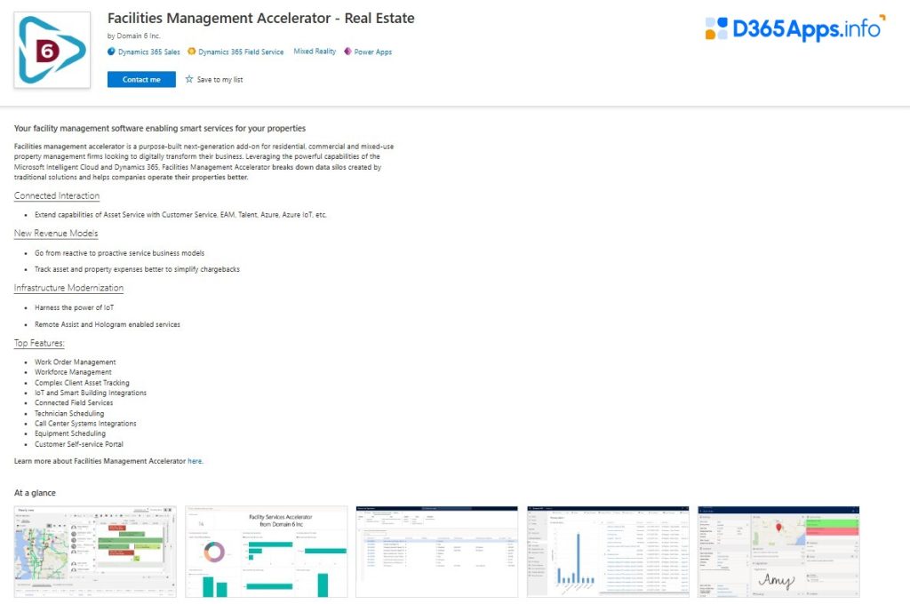 Top Internet of Things Dynamics 365 Apps Facilities Management Accelerator – Real Estate