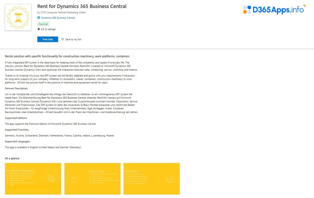 Top Internet of Things Dynamics 365 Apps Rent Business Central
