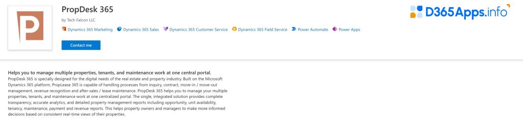 Top Microsoft Dynamics Apps for Professional services PropDesk 365