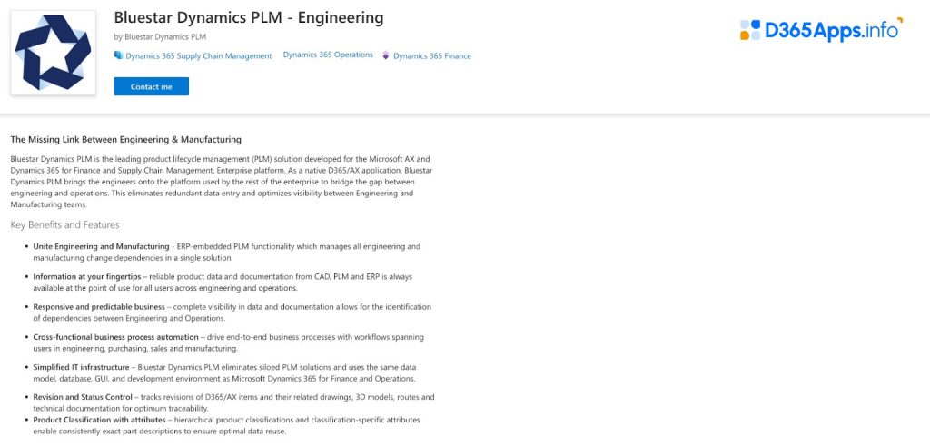 Top Operations and Supply Chain MS Dynamics Apps Bluestar Dynamics PLM – Engineering