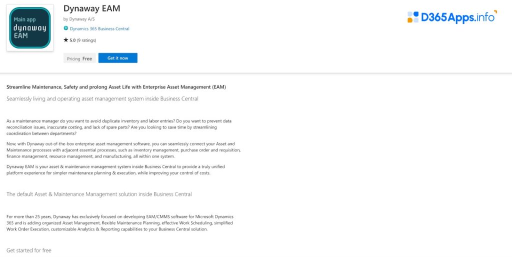 Top Operations and Supply Chain MS Dynamics Apps Dynaway EAM