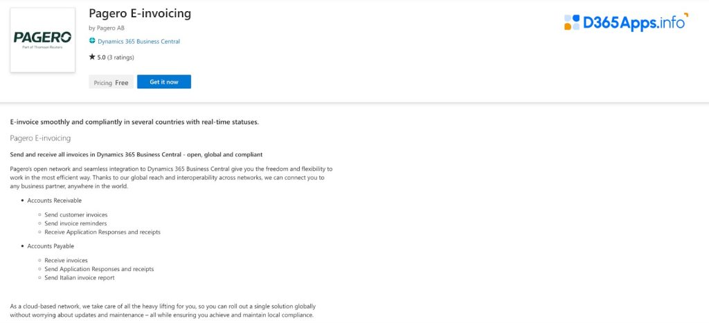 Top Operations and Supply Chain MS Dynamics Apps Pagero E-invoicing