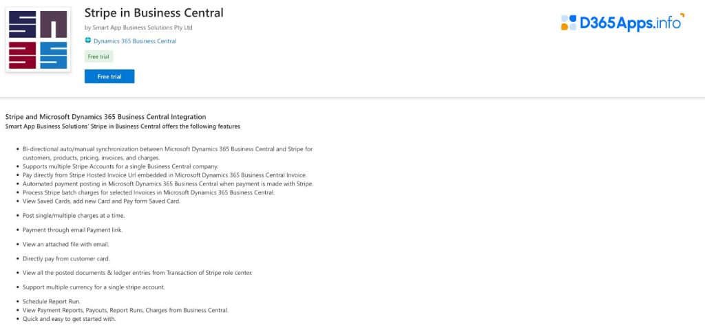 Top Operations and Supply Chain MS Dynamics Apps Stripe in Business Central