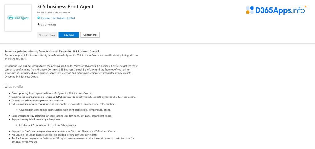 Top Productivity Dynamics Apps 365 business Print Agent