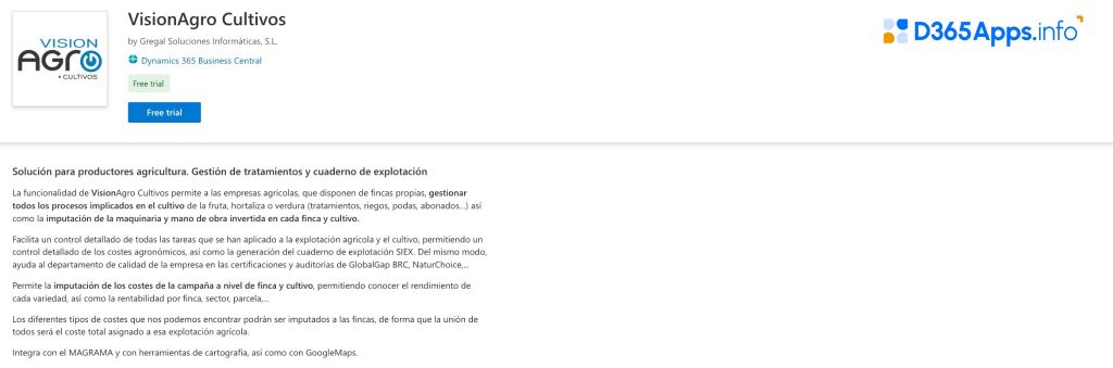 Top Sustainability Dynamics 365 Apps VisionAgro Cultivos